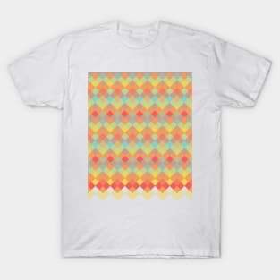 Tri-Colour Geometric Pattern T-Shirt